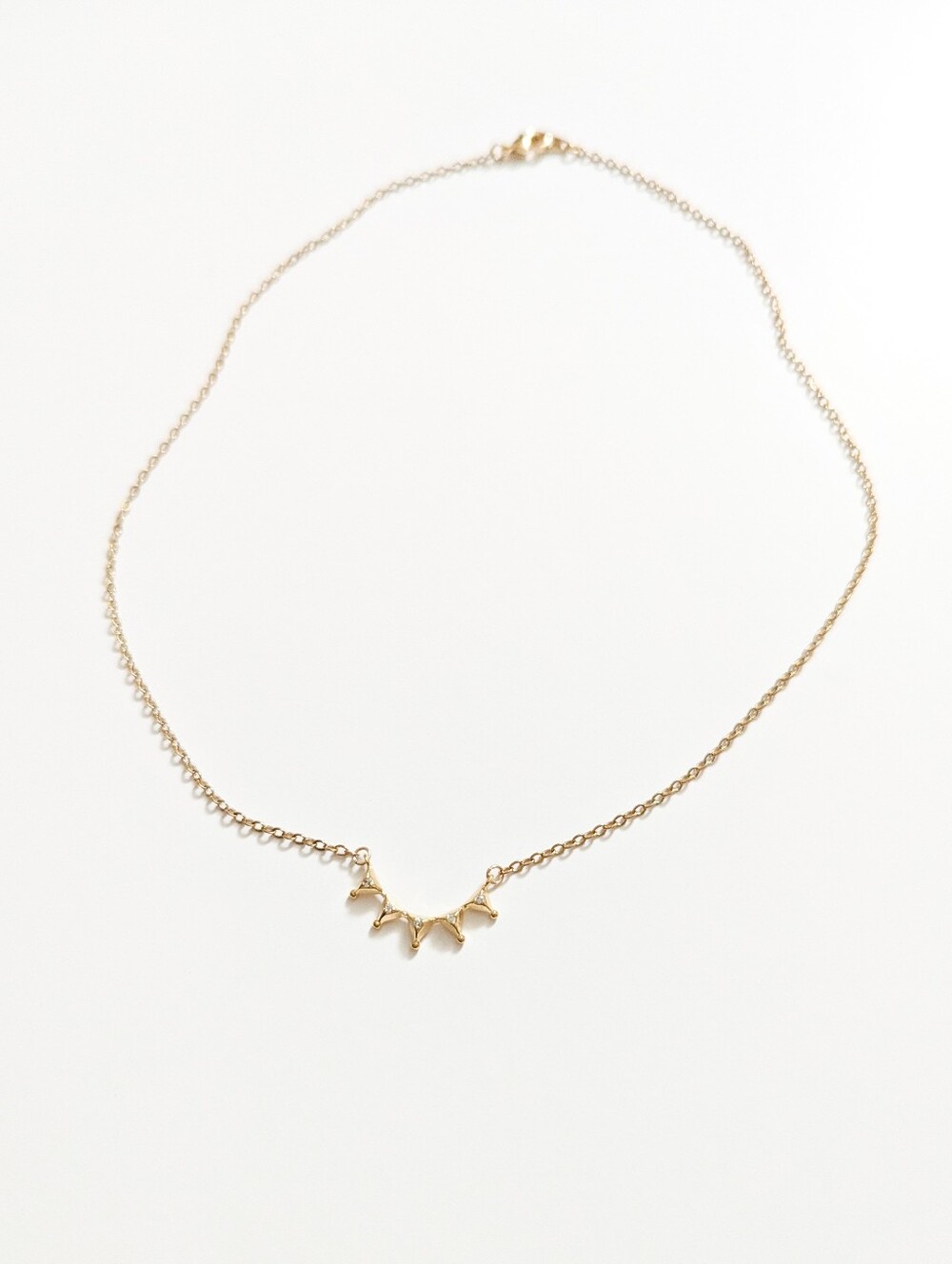 Crown Arc / Starburst Pendant Gold-plated Necklace